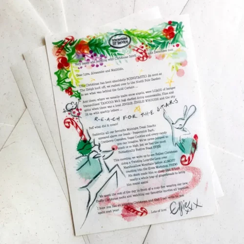 Children hear what happens on Christmas Day in the North Pole each year. A handcrafted & personalised Christmas Elf letter, bursting with Christmas Magic!