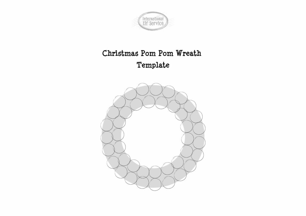 Christmas Pom Pom Wreath Template from International Elf Service