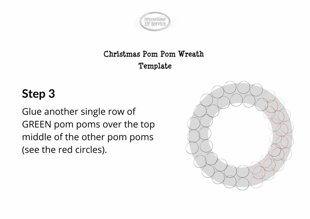 Christmas Pom Pom Wreath Template from International Elf Service