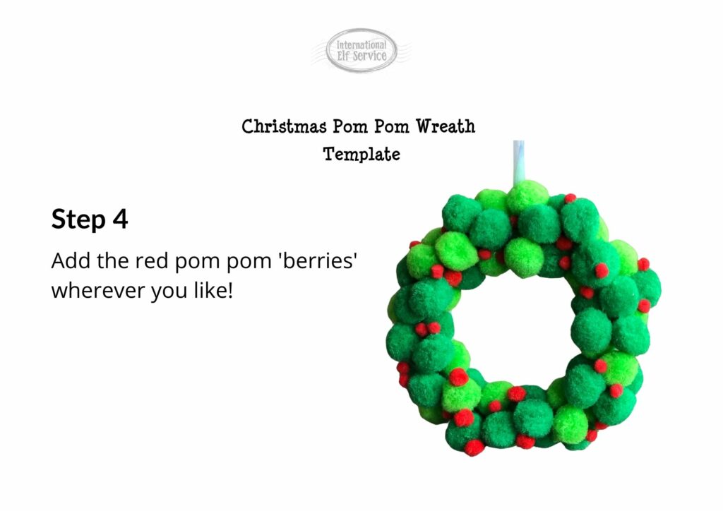 Christmas Pom Pom Wreath Template from International Elf Service