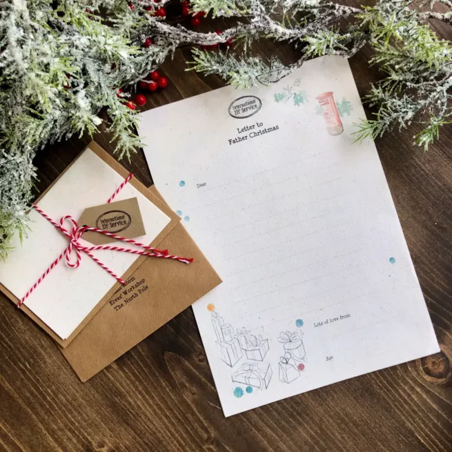 Write your very own letter to Father Christmas with International Elf Service’s special North Pole stationery.