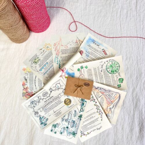 Mini 7 letter news bundle of elf letters delivered by International Elf Service