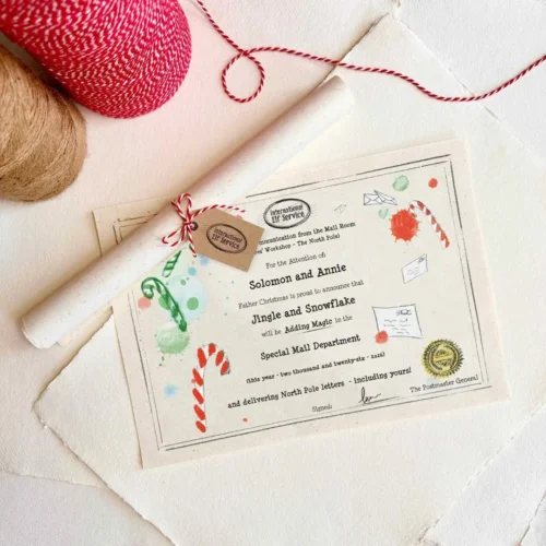 Personalised Christmas Elf antics arrival letter - delivered by the official North Pole post office, International Elf Service