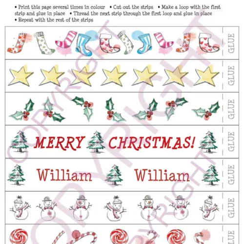 Personalised Christmas Paper Chain pack