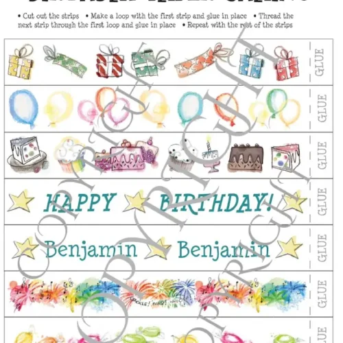 Personalised Birthday Paper Chain Decorations