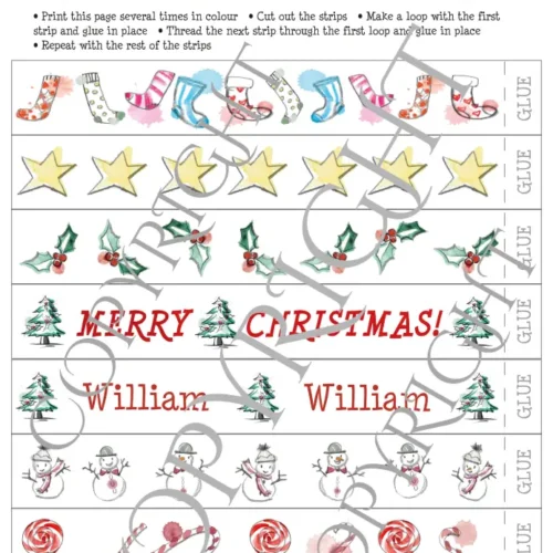 Personalised Christmas Paper Chain Decorations