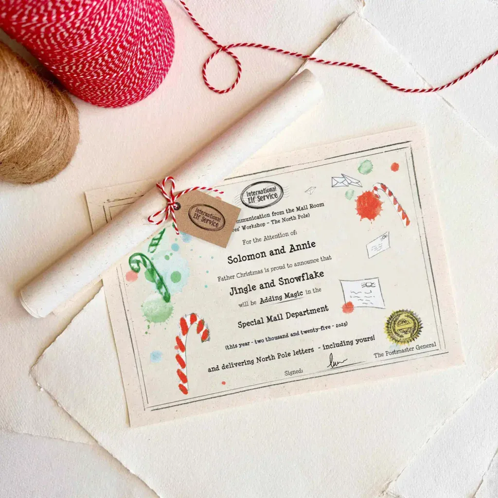 Elf Arrival Reveal Certificate