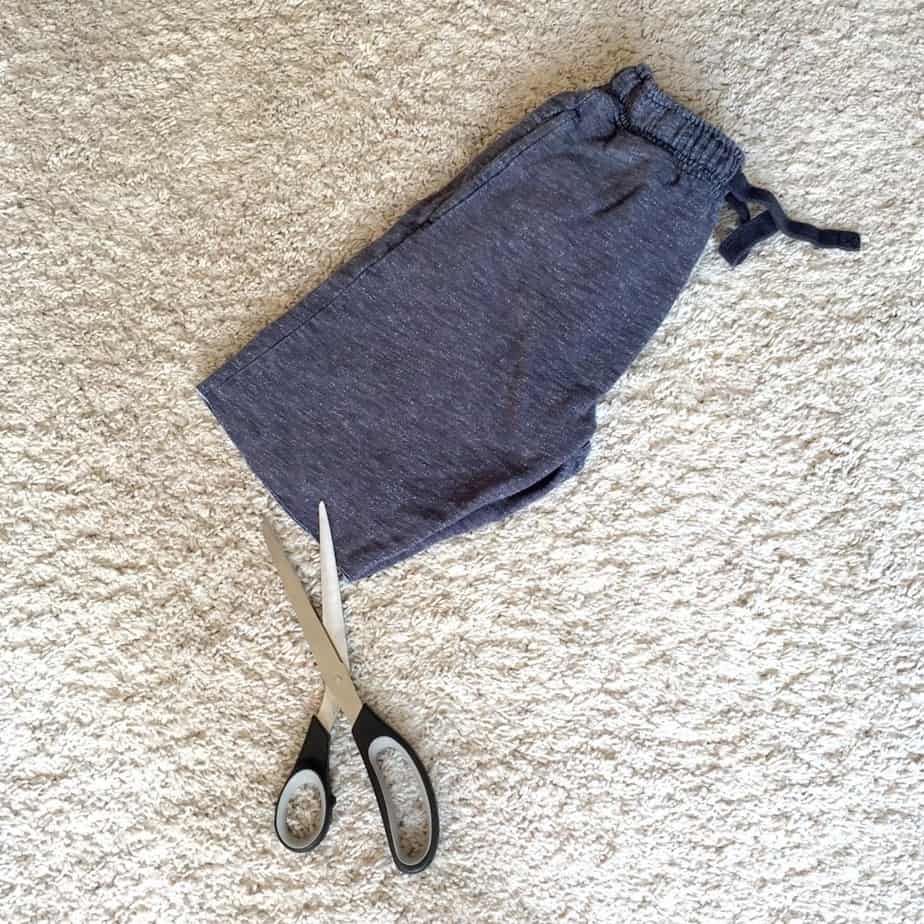 How to turn old joggers into shorts without measuring or sewing!