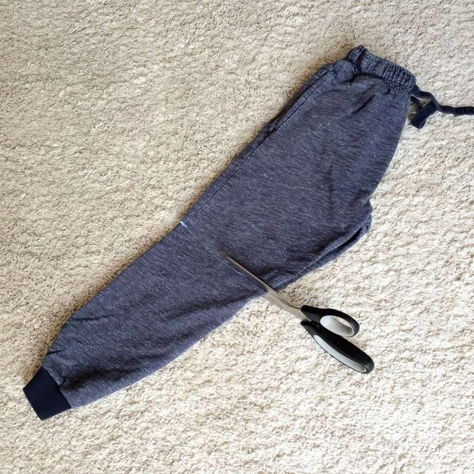 How to turn old joggers into shorts without measuring or sewing!