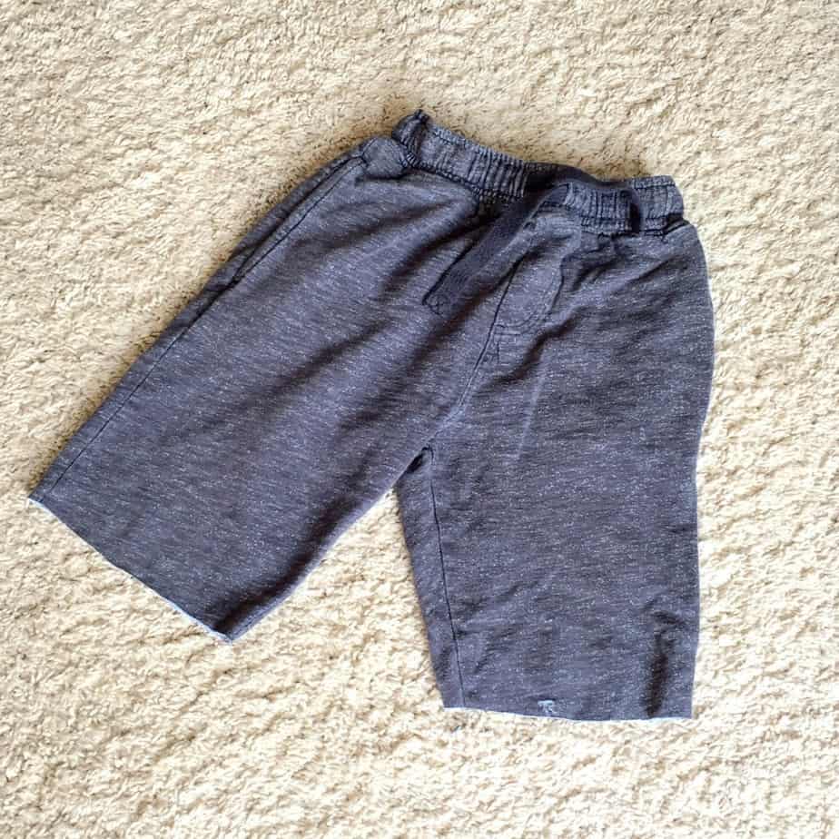 How to turn old joggers into shorts without measuring or sewing!