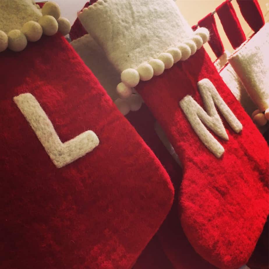 Christmas Stockings for Christmas Eve. The perfect Christmas Tradition to start for Baby's First Christmas.