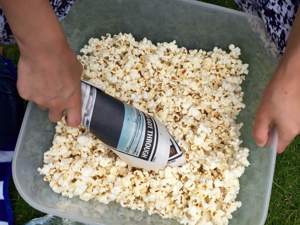 Homemade Popcorn in Newspaper Cones - perfect for all occasions!