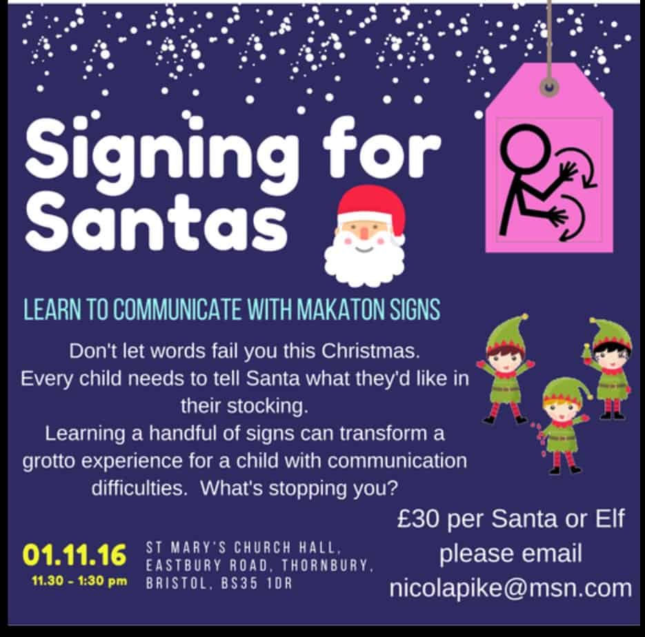 Signing For Santas - Guest post by Nicola Pike for the International Elf Service. Why and how to get Santas signing in their grottos!