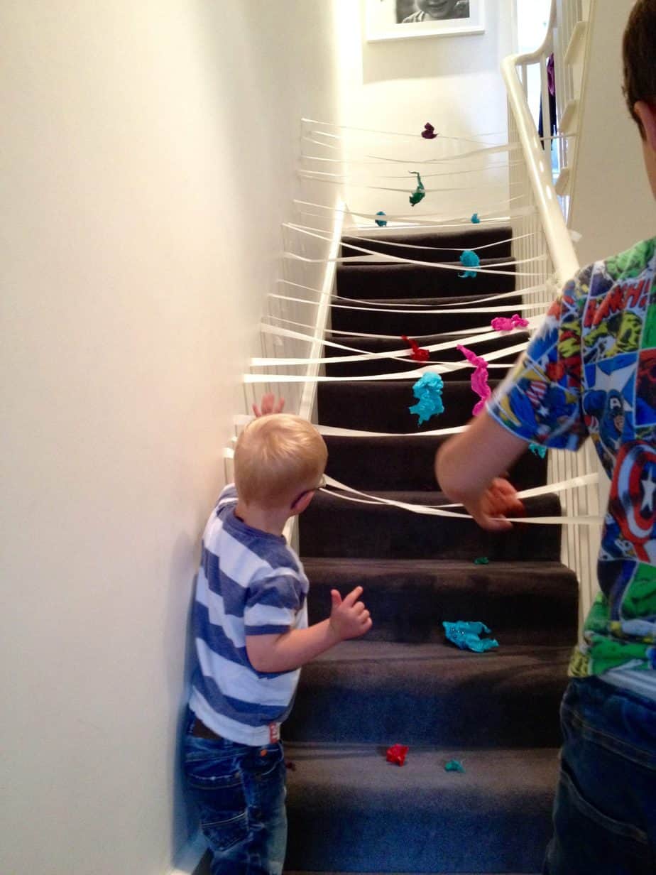 Sticky Spider Web Great Indoor Activity!