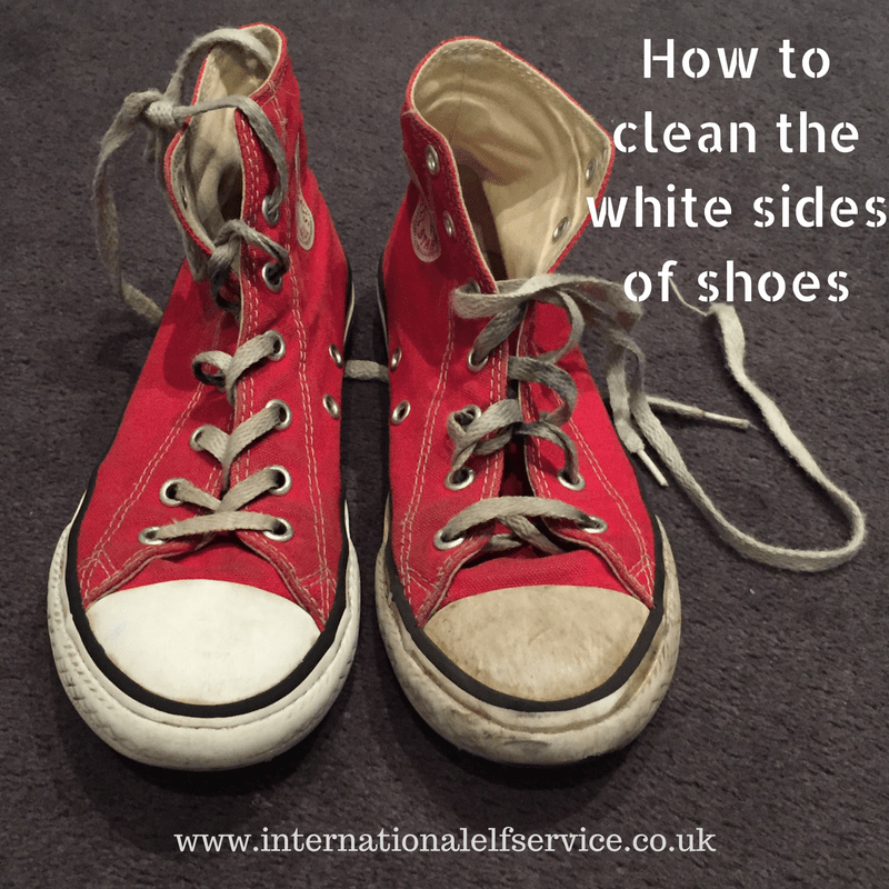 How to clean the white sides of shoes using something you probably have at home anyway!