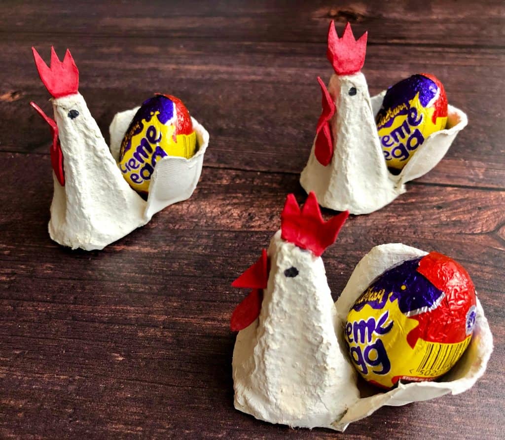 How to make egg carton Easter chickens. The perfect Easter craft to do with the kids. Perhaps the Easter Bunny will pop an egg in it for you! Magical memories by the International Elf Service