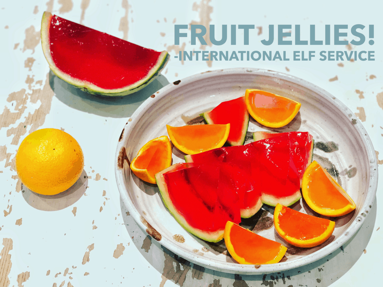 Surprise the kids with watermelon or orange jellies! Perfect for parties, or to enjoy any time as a special treat. International Elf Service